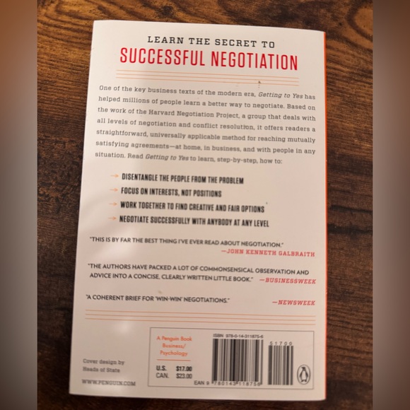 Getting to Yes: Negotiating Agreement Without Giving In - Picture 2 of 2
